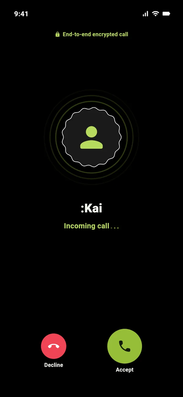 An incoming call on an iPhone, answered