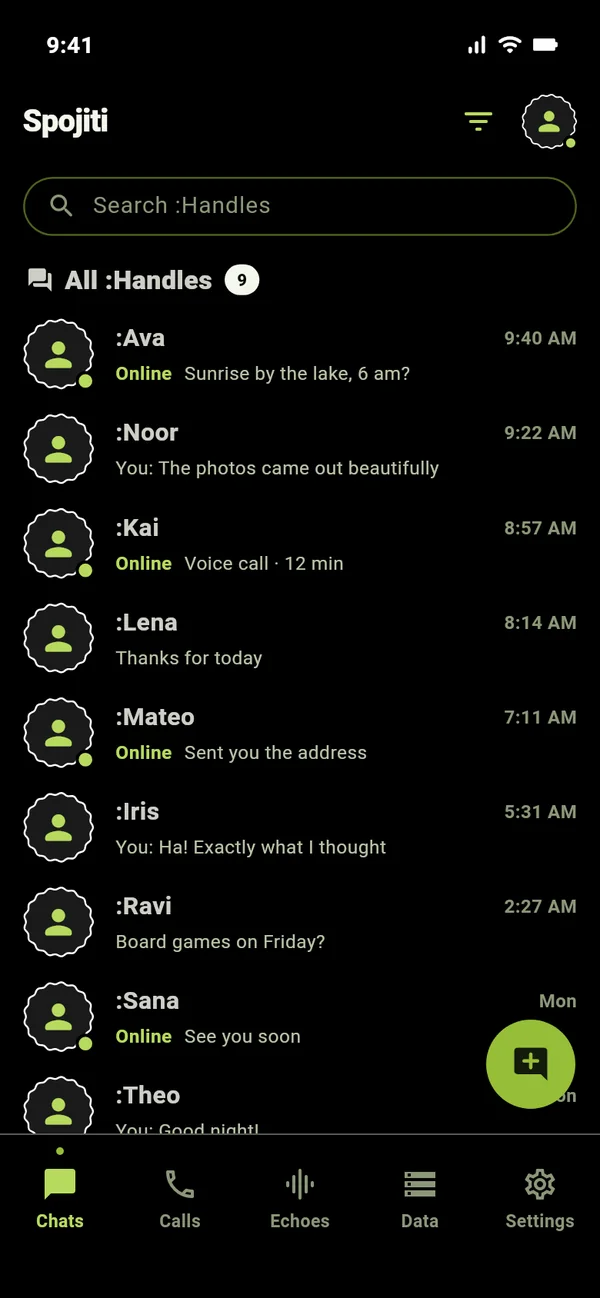 The chat list on an iPhone, new messages arriving